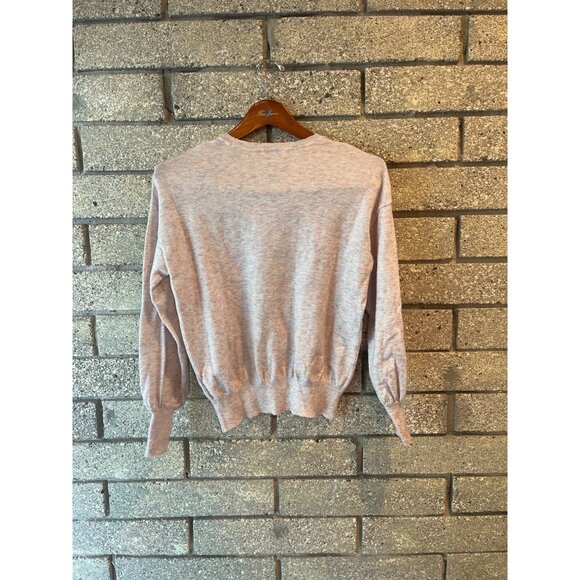 Ella Moss Heathered Light Pink Pullover Sweatshirt M Ribbed Trim Crew Neck & Cuf - Picture 5 of 5